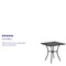 Emma and Oliver Commercial Grade 28" Square Colorful Metal Garden Patio Table